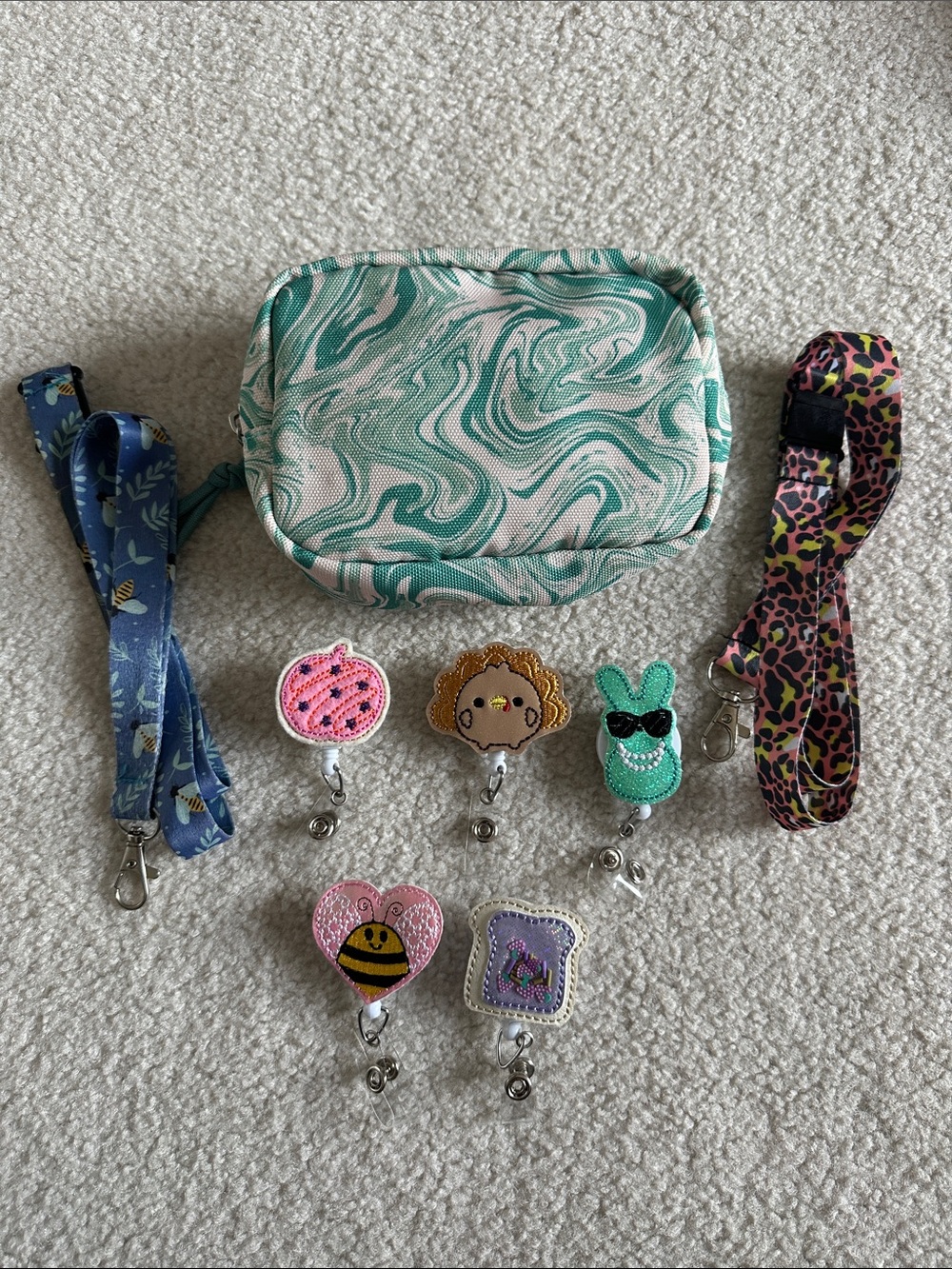 Badge Reel and Lanyard Bundle w/ Zipper Pouch